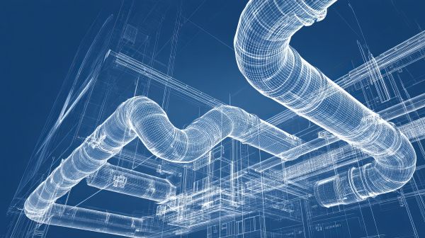 blueprint illustration of HVAC duct