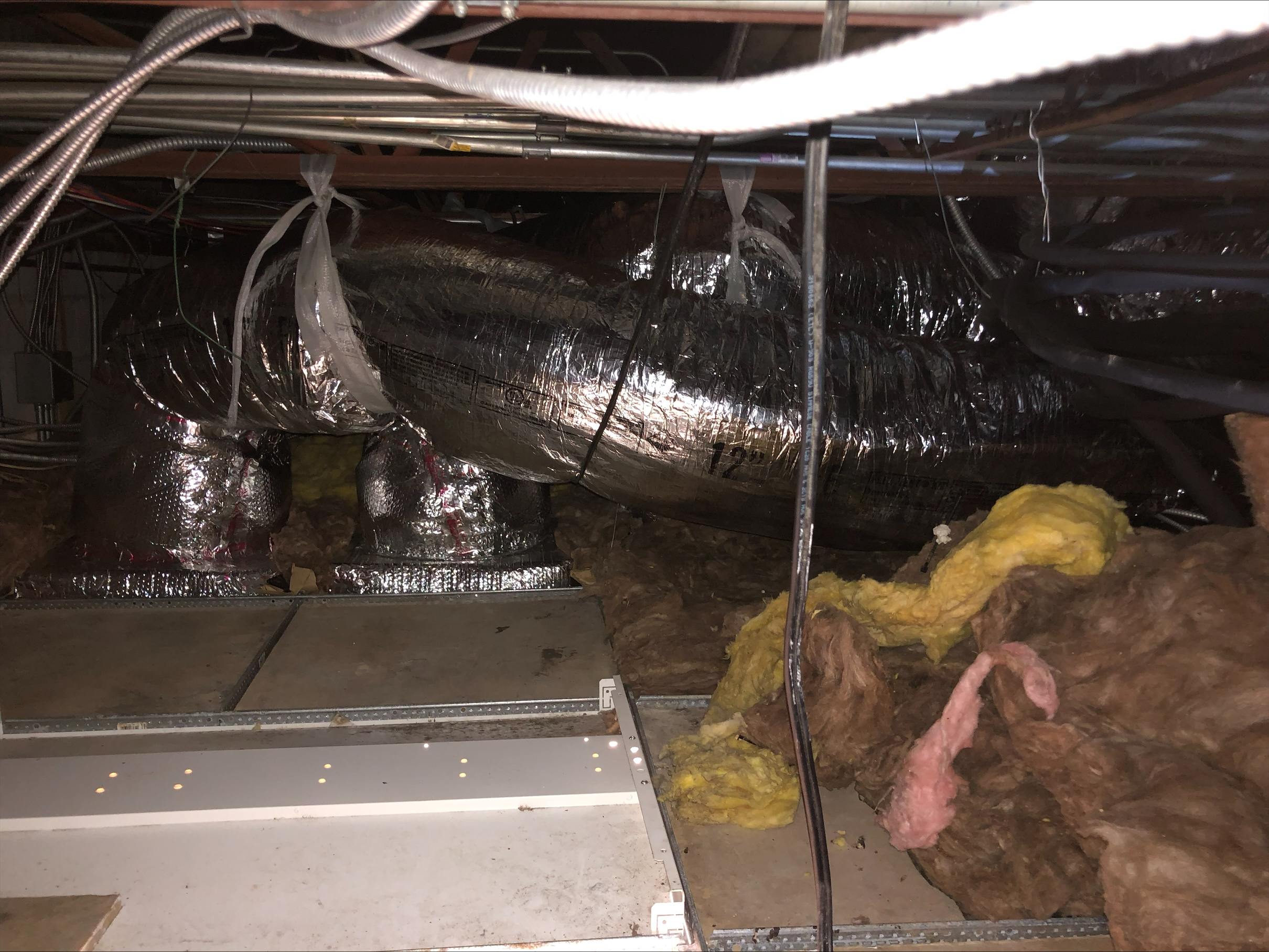 sweating duct and saturated insulation in a convenience store in panama city florida